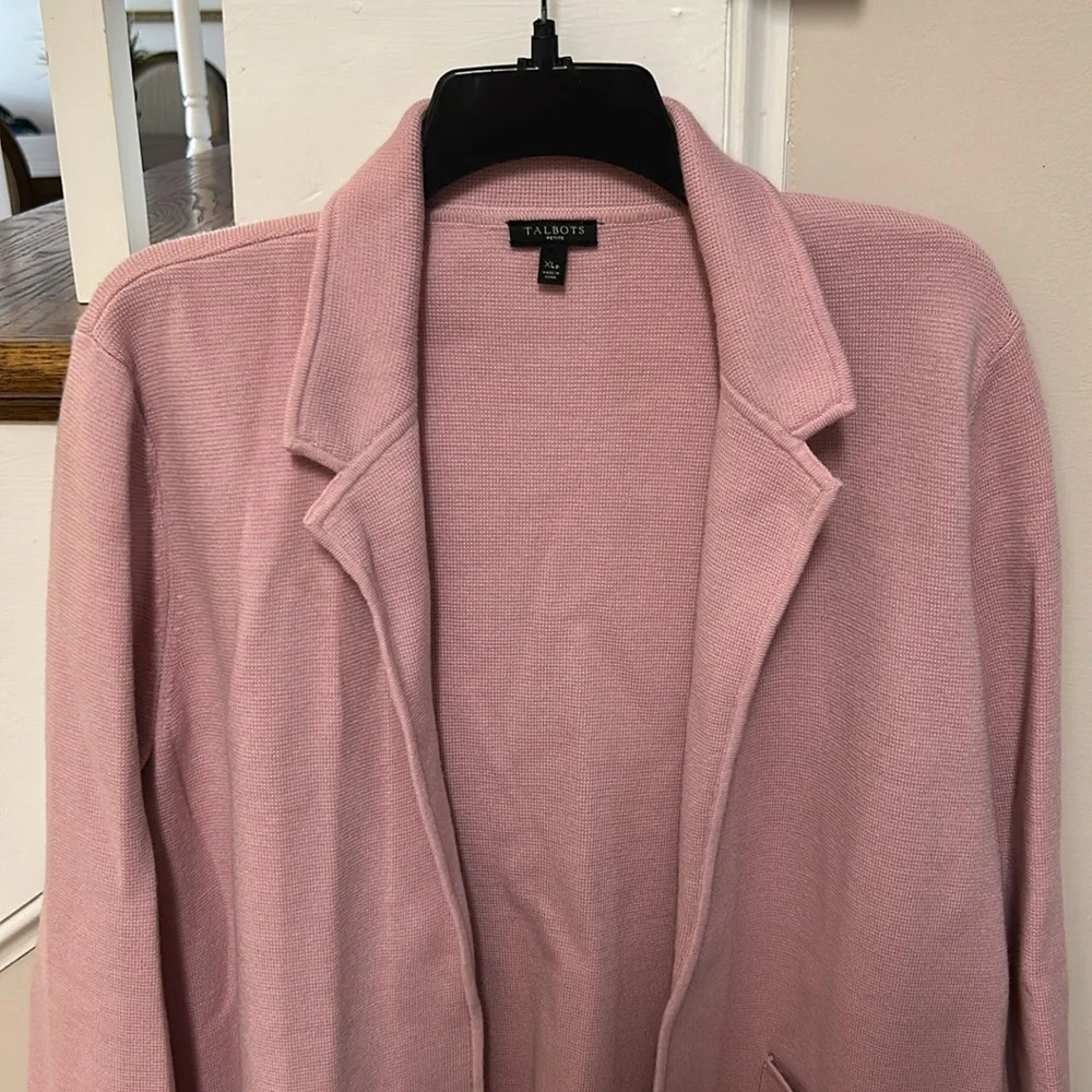 Talbots 🎊Host Pick🎉 Light Pink open cardigan blazer like new - Picture 5 of 16